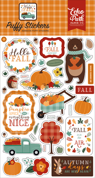 HAP219066 Happy Fall Puffy Stickers